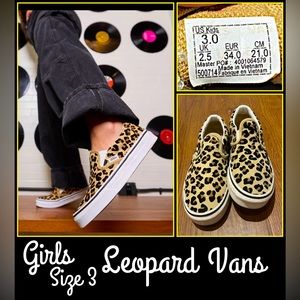 VANS Slip-On Skate Shoe - Leopard girls size 3 , great condition!